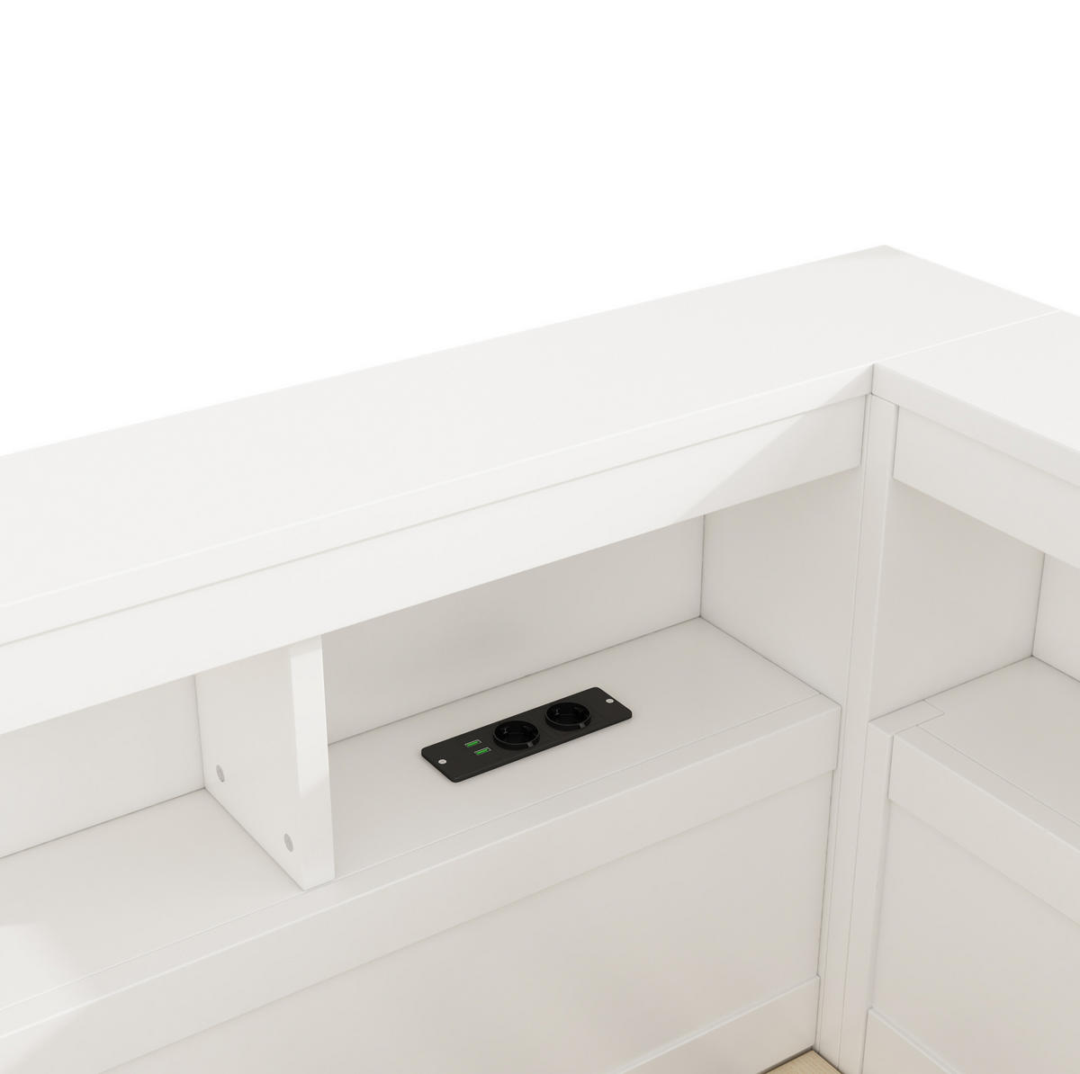 TAGESBETT 140/190 cm Weiß aus Spanplatte und MDF mit Stauraum, Steckdose und USB-Anschluss - Weiß, Holzwerkstoff (140/200cm) - OKMYHOME