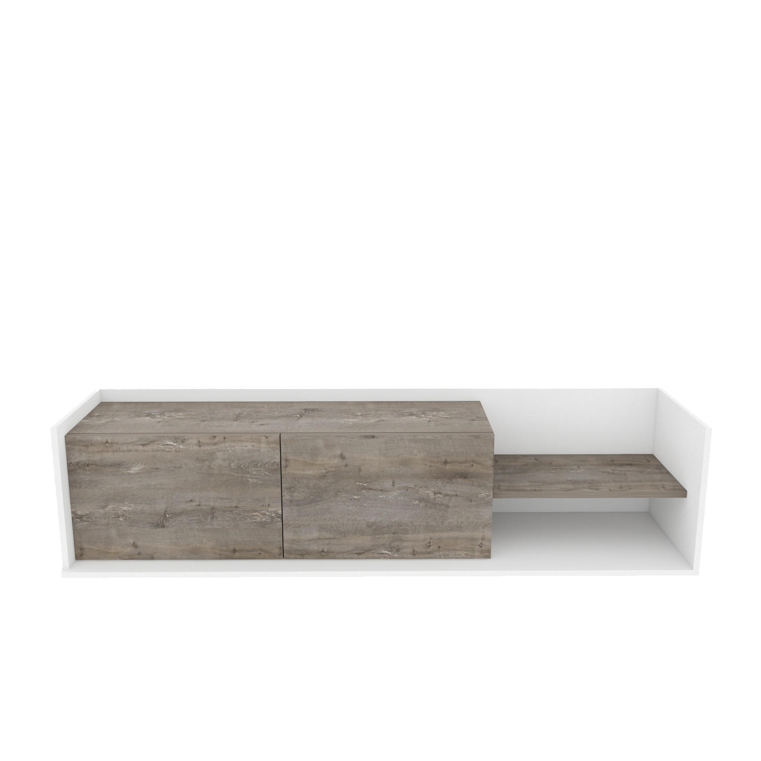 TV-ELEMENT Krog Weiss Frig - Walnussfarben/Weiß, Holzwerkstoff (160/36.8/35cm)