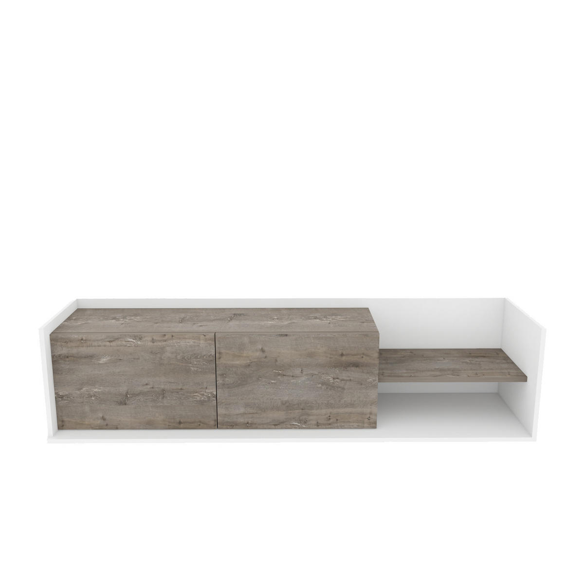 TV-ELEMENT Krog Weiss Frig - Walnussfarben/Weiß, Holzwerkstoff (160/36.8/35cm)