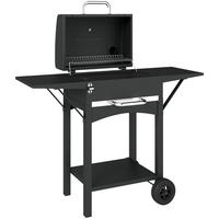 SMOKERGRILL Metall Schwarz - Schwarz, Metall (46.5/101/110cm) - Outsunny