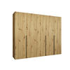 DREHTÜRENSCHRANK 202/250/52 5-türig - Schwarz/Eiche Artisan, Holz (250/202/52cm) - Abiks Möbel