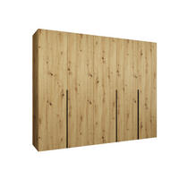 DREHTÜRENSCHRANK 202/250/52 5-türig - Schwarz/Eiche Artisan, Holz (250/202/52cm) - Abiks Möbel