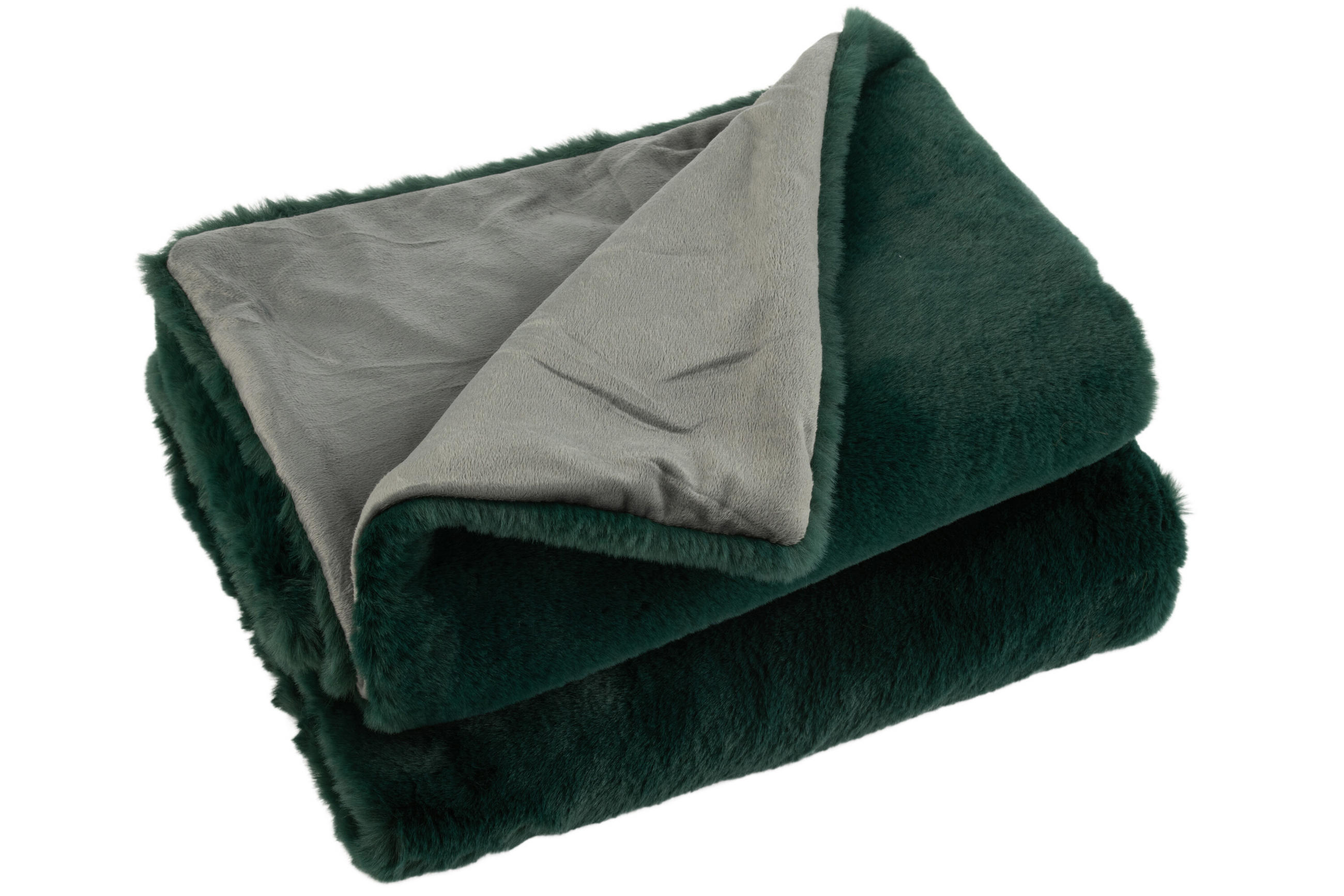 PLAID CUTIE - Plüsch - Dunkelgrün - 180/130/3 cm - Grün, Textil (130/180cm) - J-Line