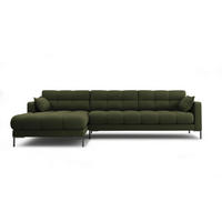ECKSOFA links Mamaia aus strukturiertem Stoff grün 5 Sitzplätze - Grün, Textil (185/293cm) - Micadoni