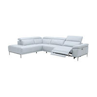ECKSOFA Fiesta Echtleder mit 1 x Relaxfunktion Weiß - Weiß, Leder/Metall (220/282cm)