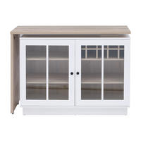 BARMÖBEL - 245 cm, 130 cm x 45 cm - Glas, Holz, Platte - Naturfarben Hell, Weiß - ARAMETA - Naturfarben/Weiß, Glas/Holz (245/95/45cm) - Vente-Unique