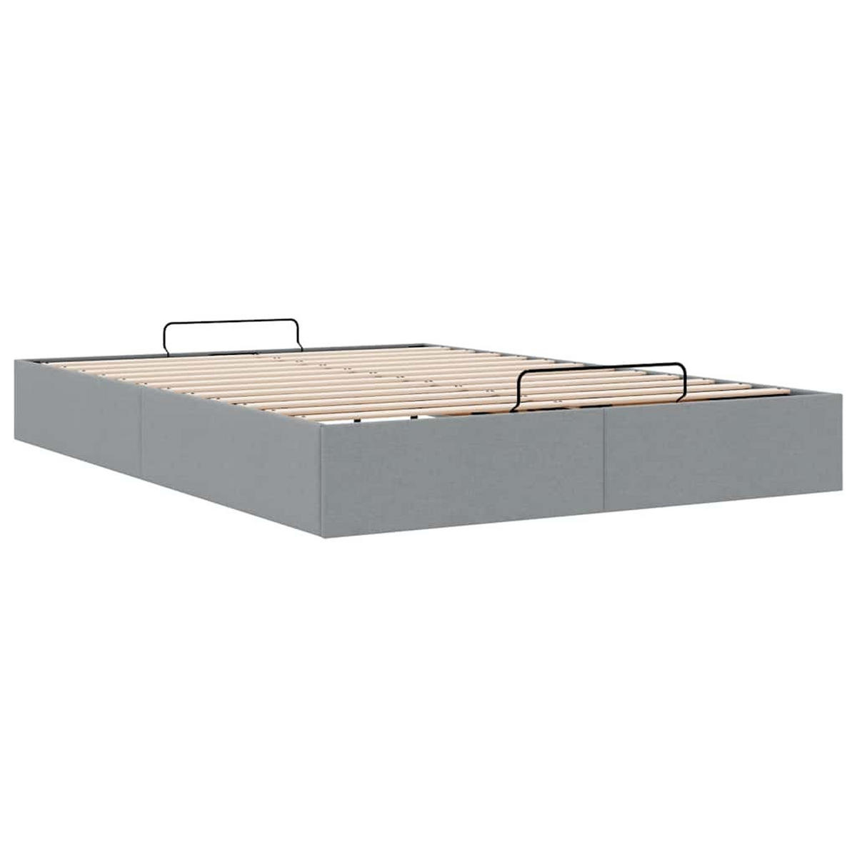OTTOMAN-BETT Ohne Matratze Hellgrau 140/200 Cm Stoff - Grau, Textil (140/200cm) - vidaXL