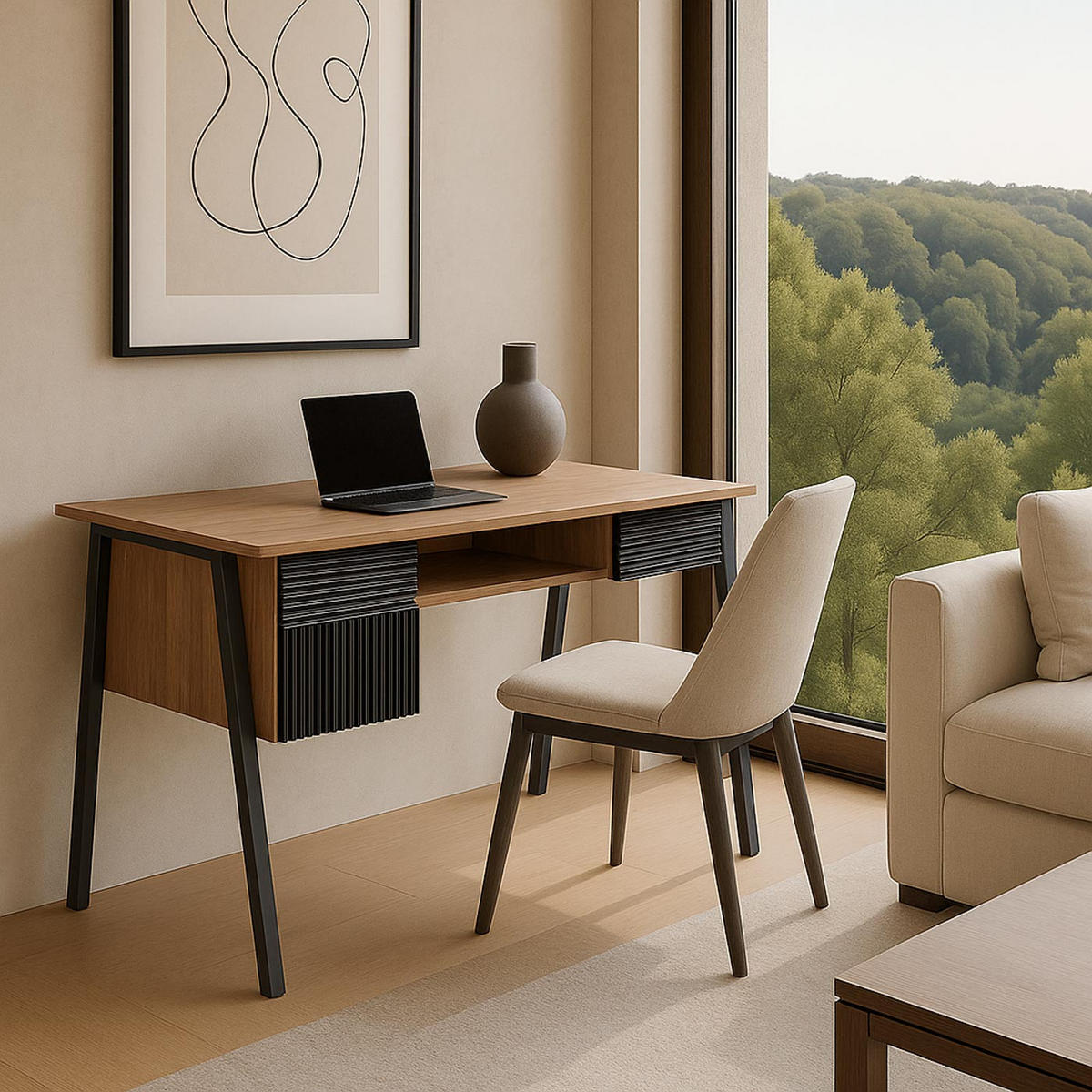 SCHREIBTISCH rechteck Beige - Beige, Holz (60/120/78cm) - MCW