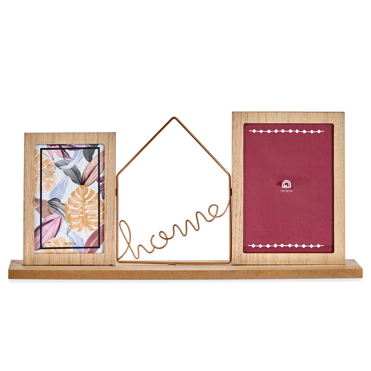 HOLZRAHMEN für 2 Fotos Home 46/6/21,5 cm - Multicolor, Holz (46/21.5/46cm) - Giftdecor