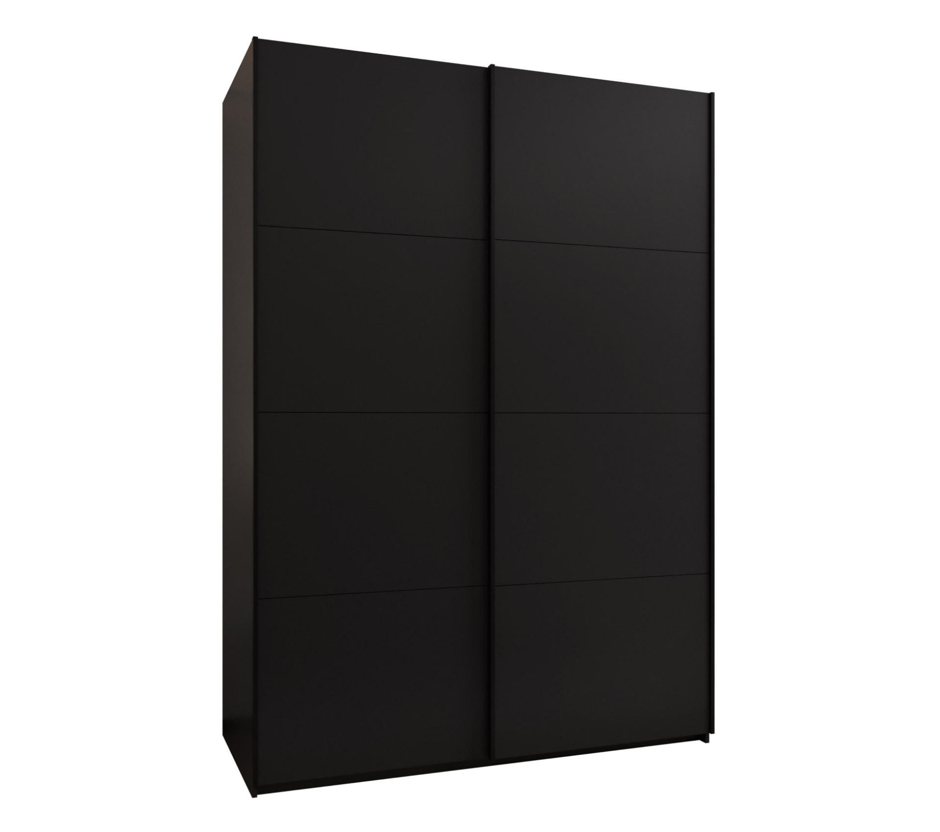 Abiks Möbel Schwebetürenschrank Schwarz, Schwarz, Schwarz 180x245x64 cm