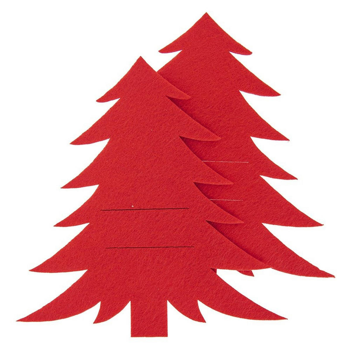 BESTECKHÜLLE TANNENBAUM, Filz, rot, 2 Stk., 18 cm - Rot, Textil (1cm) - Orion 