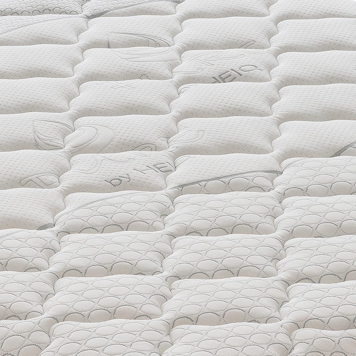 TASCHENFEDERKERNMATRATZE 200x200, Höhe 25 cm, 5 cm Memory-Schaum, PARIGI - Weiß, Textil (200/200cm) - iLoveSleep