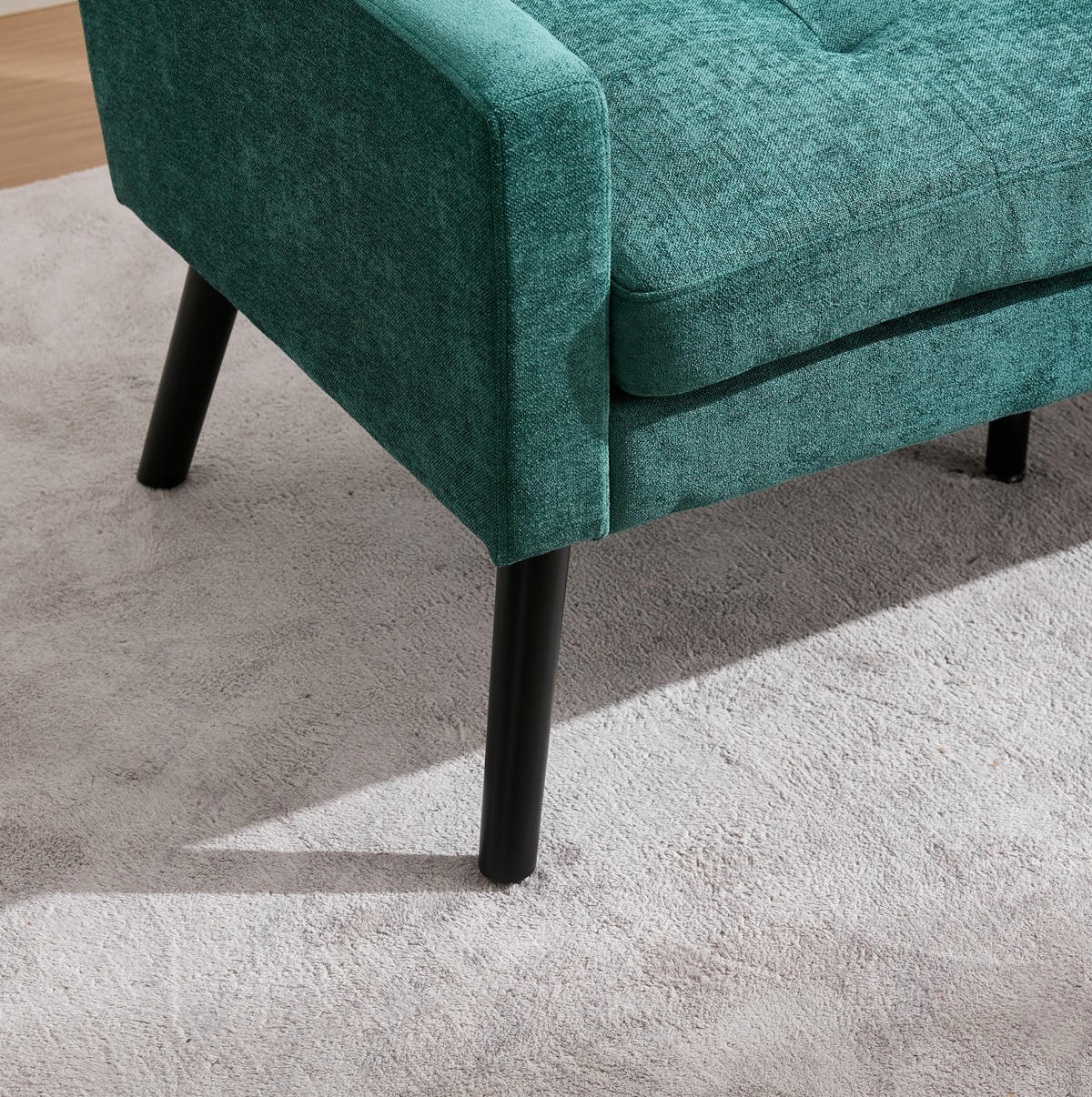 2-SITZER 120/75/88 cm Retro Grün aus Leinen mit Knopfpolsterung - Waldgrün, Textil (75/88/120cm) - OKMYHOME