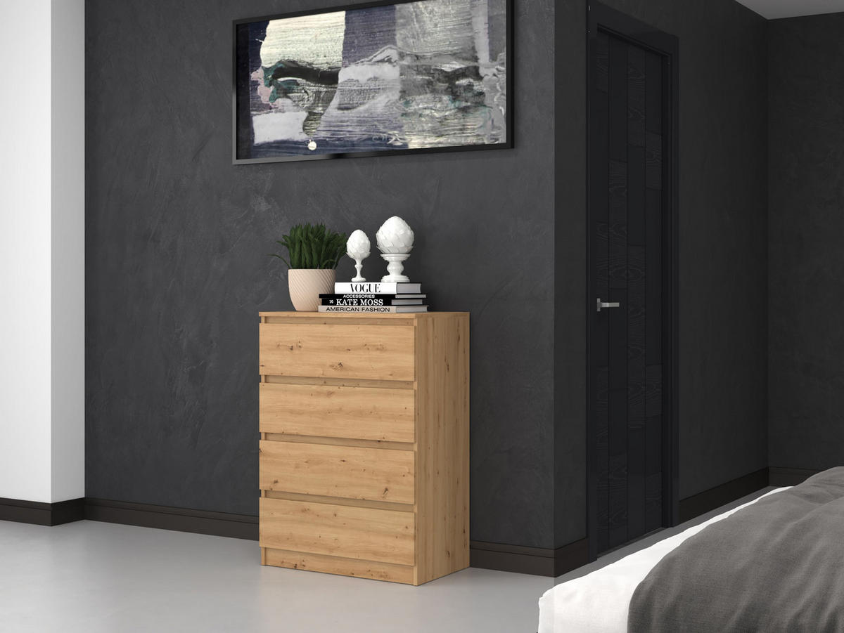 KOMMODE 4 SCHUBLADEN M4 - EICHE ARTISAN - Eiche Artisan, Holzwerkstoff (70/97/40cm) - CDF