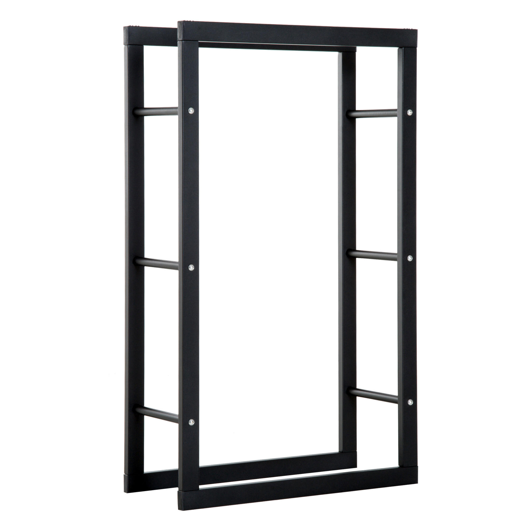 KAMINHOLZREGAL, Stahl, Schwarz, 60L x 25B x 100H cm - Schwarz, Metall (25/100/60cm) - HOMCOM