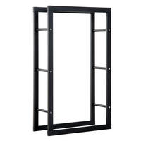 KAMINHOLZREGAL, Stahl, Schwarz, 60L x 25B x 100H cm - Schwarz, Metall (25/100/60cm) - HOMCOM