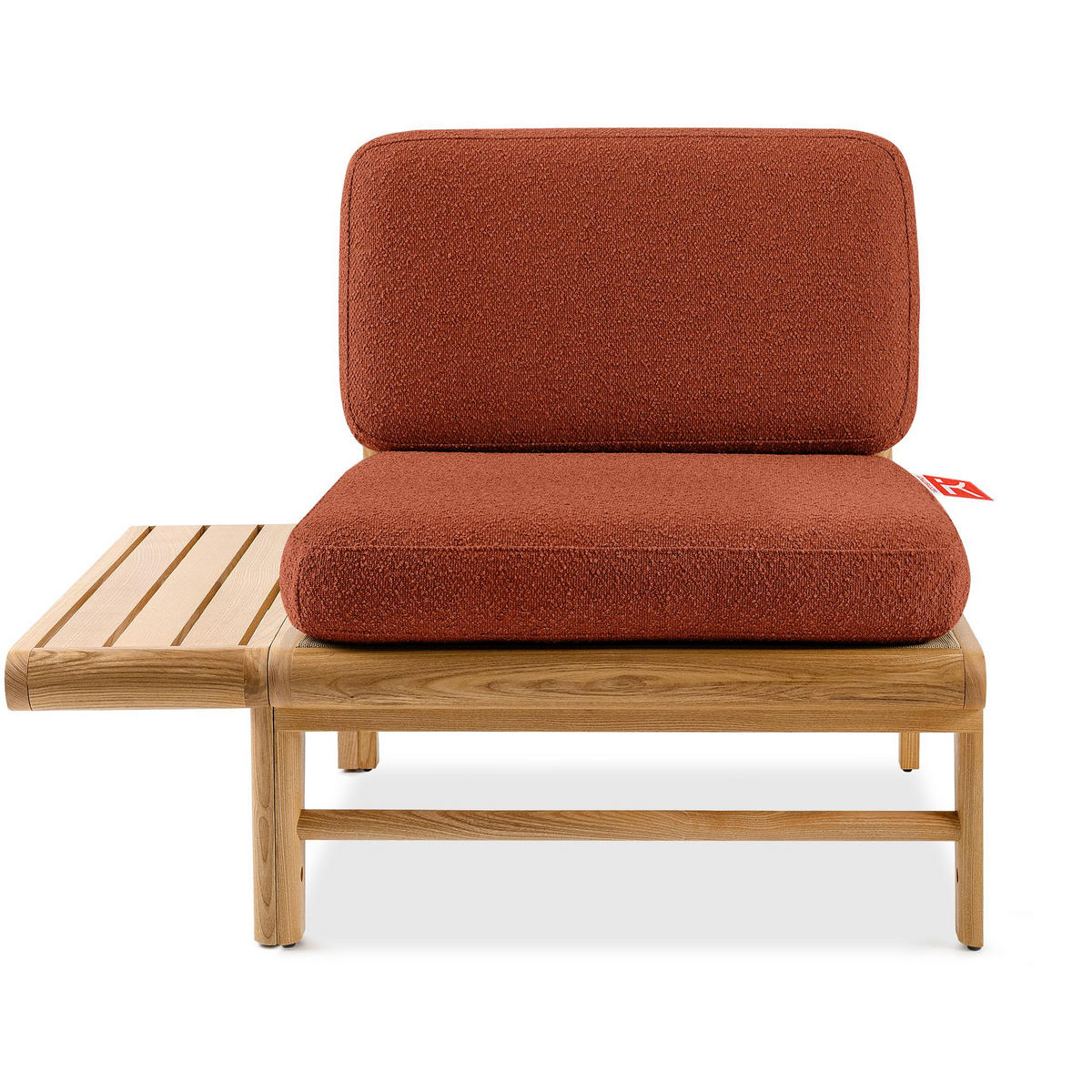 LOUNGESOFA ATREDA links - Orange, Holz/Textil (230/74/175cm) - KONSIMO®