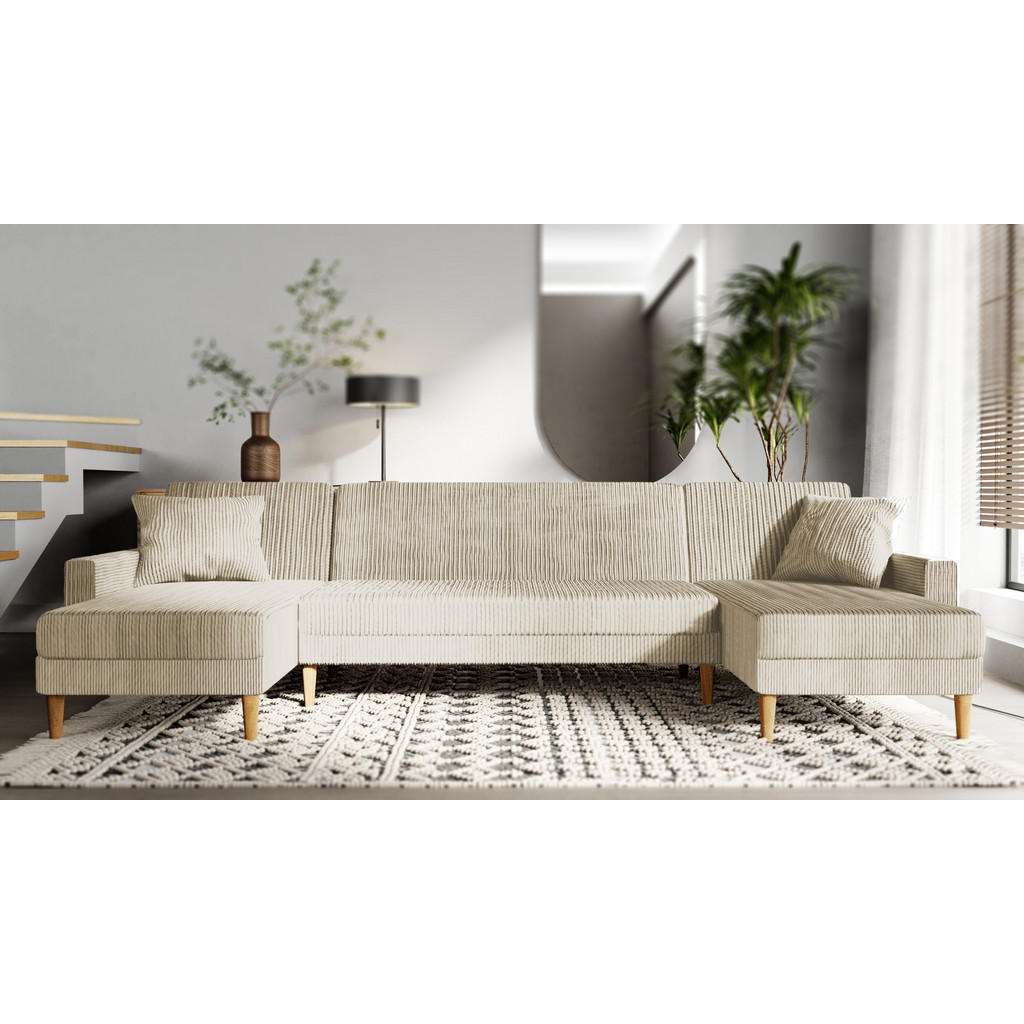 Thumbnail - Idohome Ecksofa, Beige, Textil, 4-Sitzer, 330x134 cm, Wohnzimmer, Sofas & Couches, Wohnlandschaften, Ecksofas