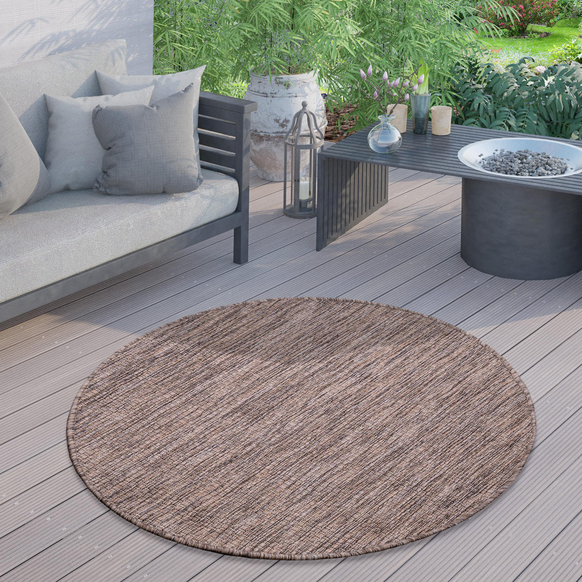 OUTDOORTEPPICH 160/160 cm Venedig 165 - Taupe, Textil (160/160cm) - Paco Home