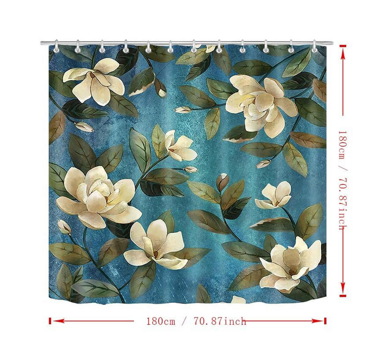 DUSCHVORHANG 3D Polyester schimmelresistent wasserdicht waschbar mit Haken - Multicolor, Textil (180/180cm) - MCBOSON