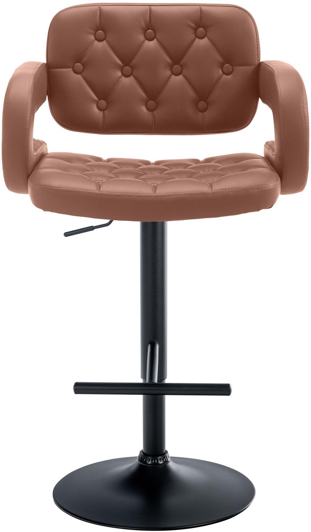 BARHOCKER Lederlook cognac - Cognac/Schwarz, Textil/Metall (62/103/55cm) - CLP