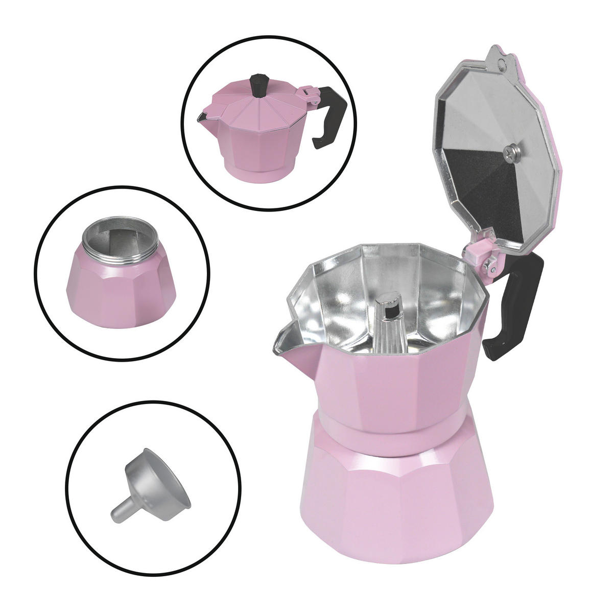 ESPRESSOKOCHER 170 ml - Hellrosa, Metall (17.5/13/22.8cm)