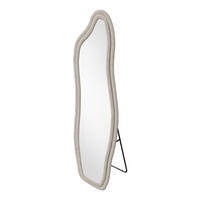 GANZKÖRPERSPIEGEL Wellen-Design mit U-Standfuß & Scharnier 160/50 cm Weiß - Weiß, Glas/Holzwerkstoff (50/160/3cm) - Creahappy