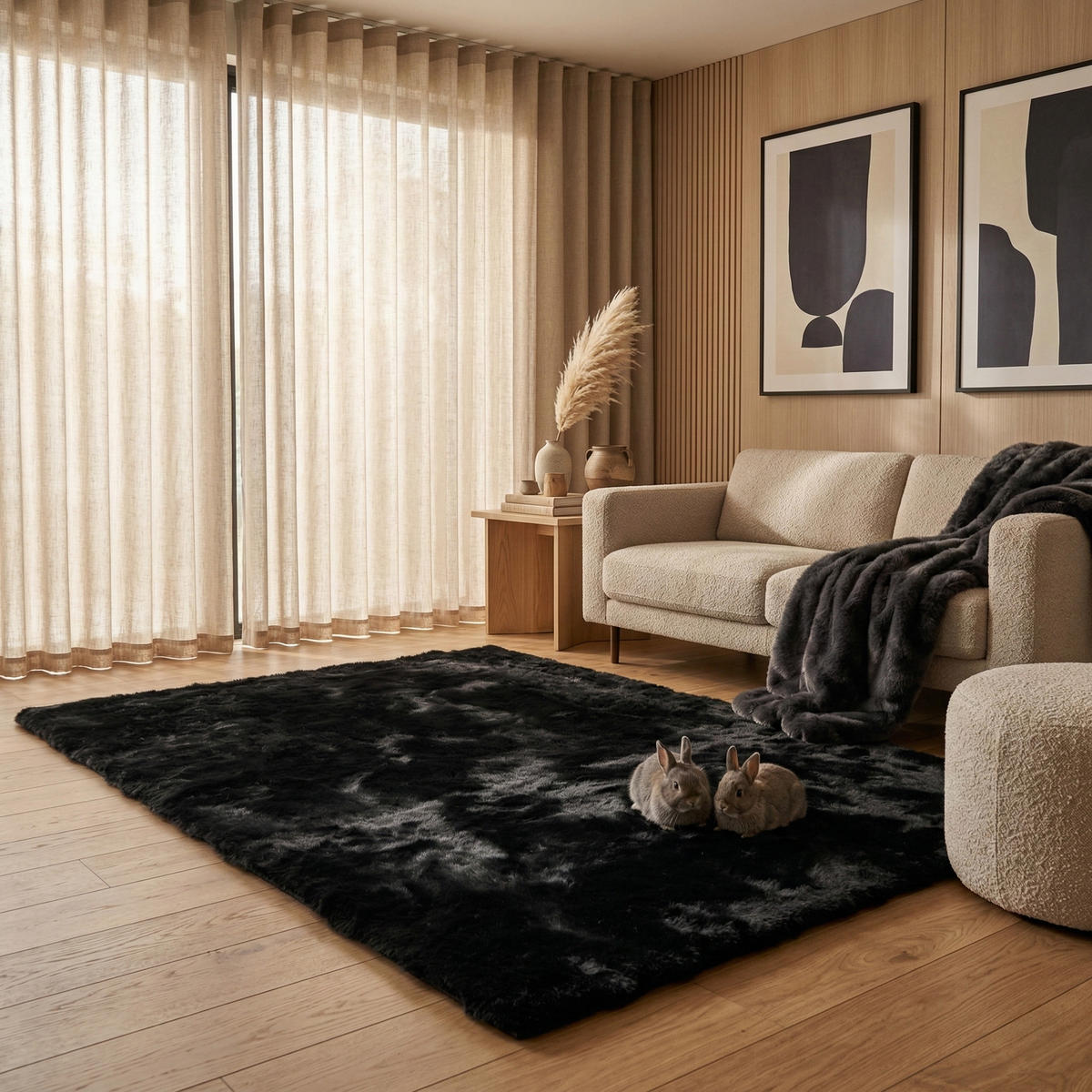 FELLTEPPICH CLOUD SUPER SOFT 160/230 cm Schwarz - Schwarz, Textil (160/230cm) - Consilio Concept