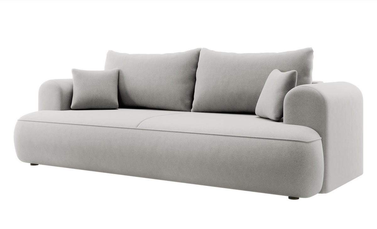 SCHLAFSOFA Ovo Grau Velours - Grau, Textil (250/102/110cm) - Selsey