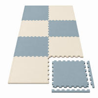 SPIELMATTE für Kinder - 8er set - 50x50 cm - Blau und Beige - Blau, Kunststoff (50/50cm) - Littletom