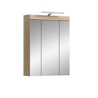 SPIEGELSCHRANK inkl. Beleuchtung LAMBADA (B/H/T: ca. 60/79/18 cm) in Sonoma Eiche hell Nachbildung - Sonoma Eiche, Holzwerkstoff (60/79/18cm)