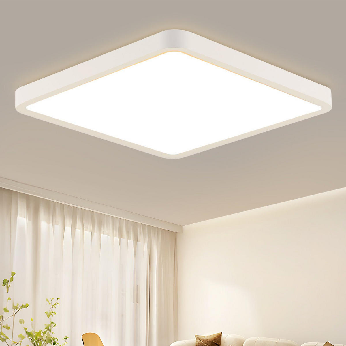 LED-DECKENLEUCHTE Energie 23/23/2 cm - Weiß, Kunststoff (23/23/2cm) - Nettlife