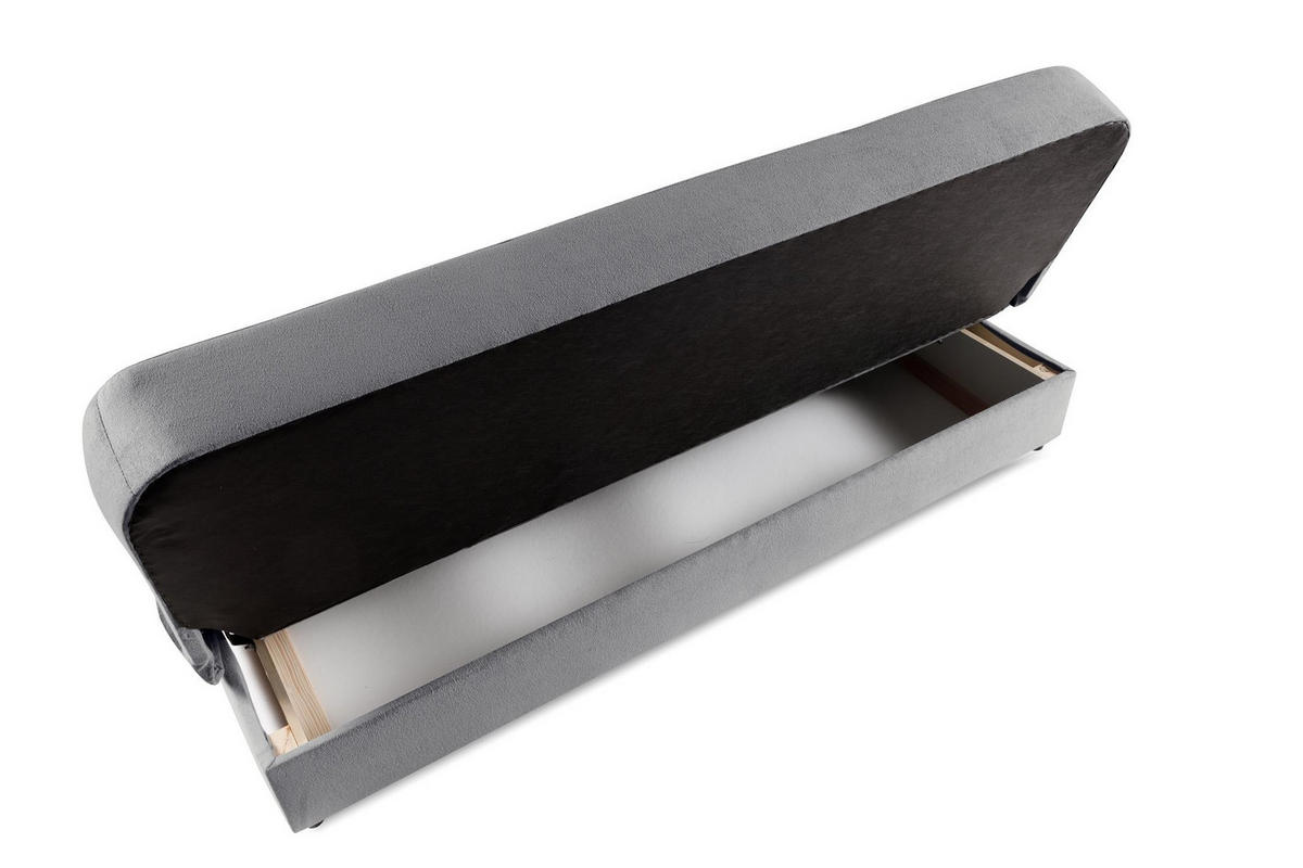 SOFA Nardo Grau, mit Schlaffunktion - Grau, Holzwerkstoff (199/91/91cm) - Bettso