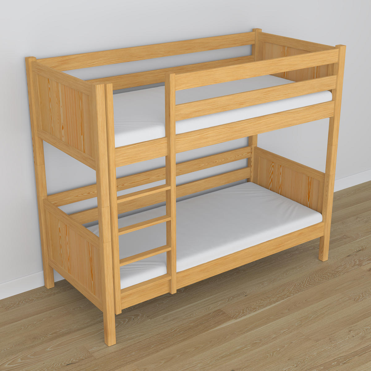 ETAGENBETT N02 Naturkiefer 90/180 - Hellbraun, Naturmaterialien/Holz (90/180cm) - N-Wood