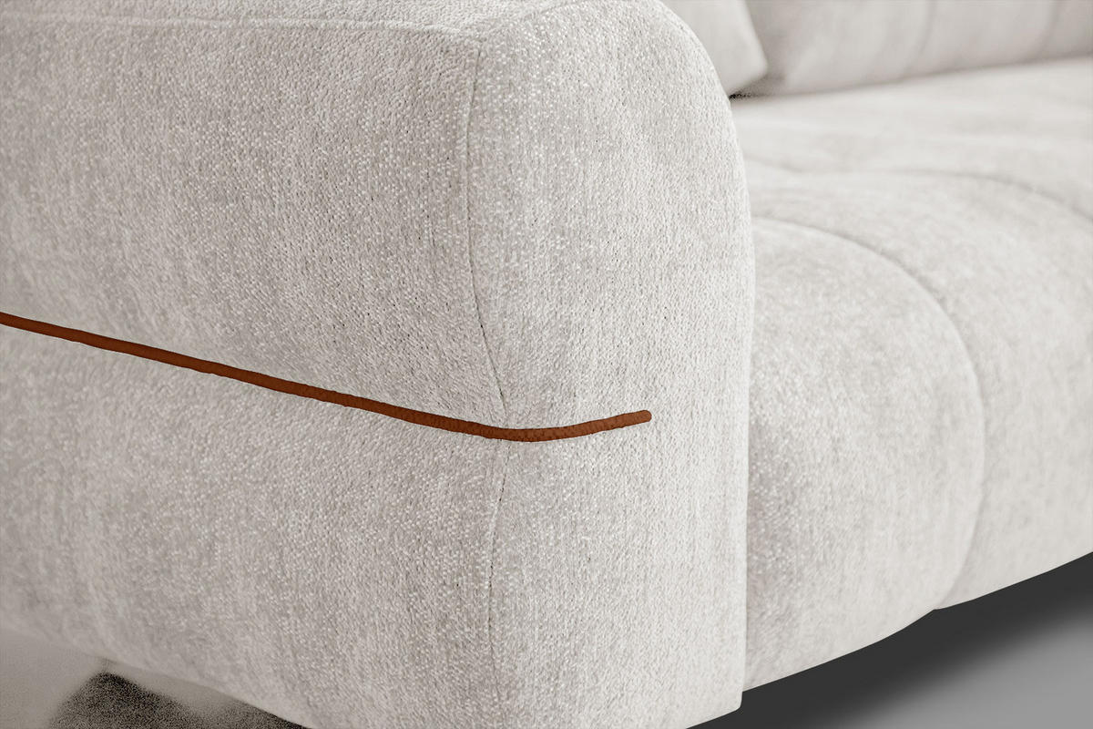 SOFA SALVINI 3-Sitzer, weiß - Schwarz/Weiß, Holzwerkstoff/Textil (176/88/99cm) - Courtois Laville