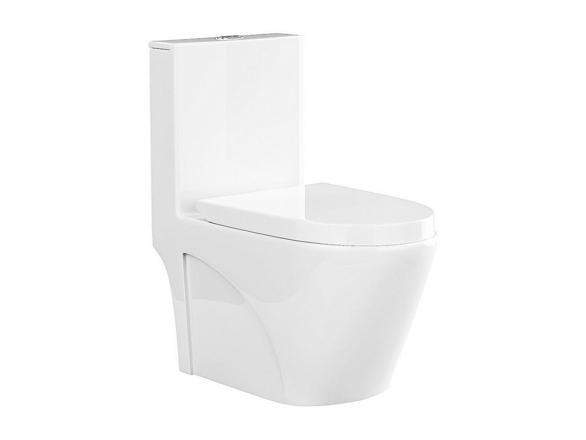 STAND-WC aus Keramik - Weiß glänzend - Ablauf waagerecht - NAGILAM - Weiß Hochglanz, Keramik (39/78.5/69cm) - Vente-Unique