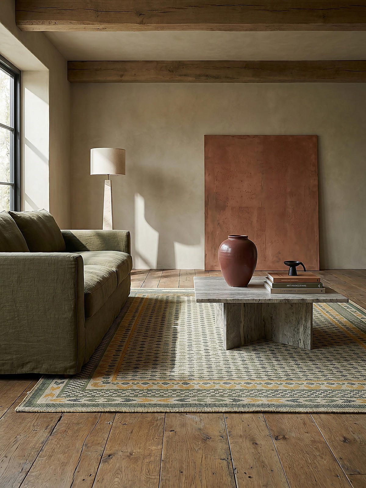 JUTETEPPICH CAM, im Boho-Stil, Grün-Gelb, 120 x 170 cm - Grün, Textil (120/170cm) - KADIMA DESIGN