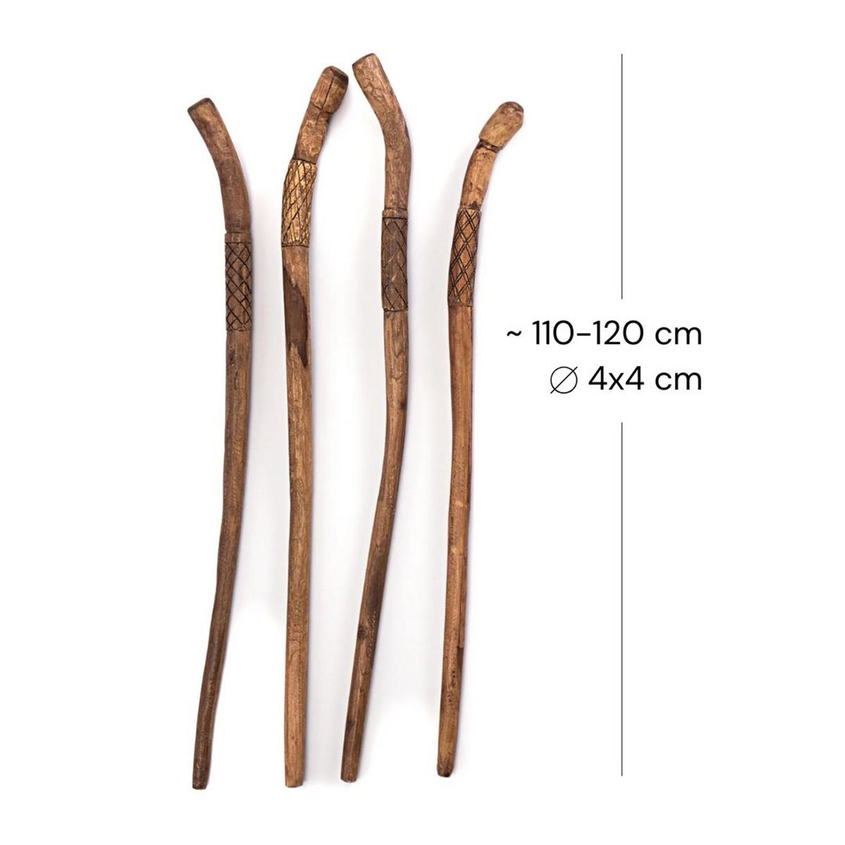 DEKO-WANDERSTOCK Walk 120 cm, Teak Massivholz naturfarben - Naturfarben, Holz (4/120/4cm) - CREEDWOOD