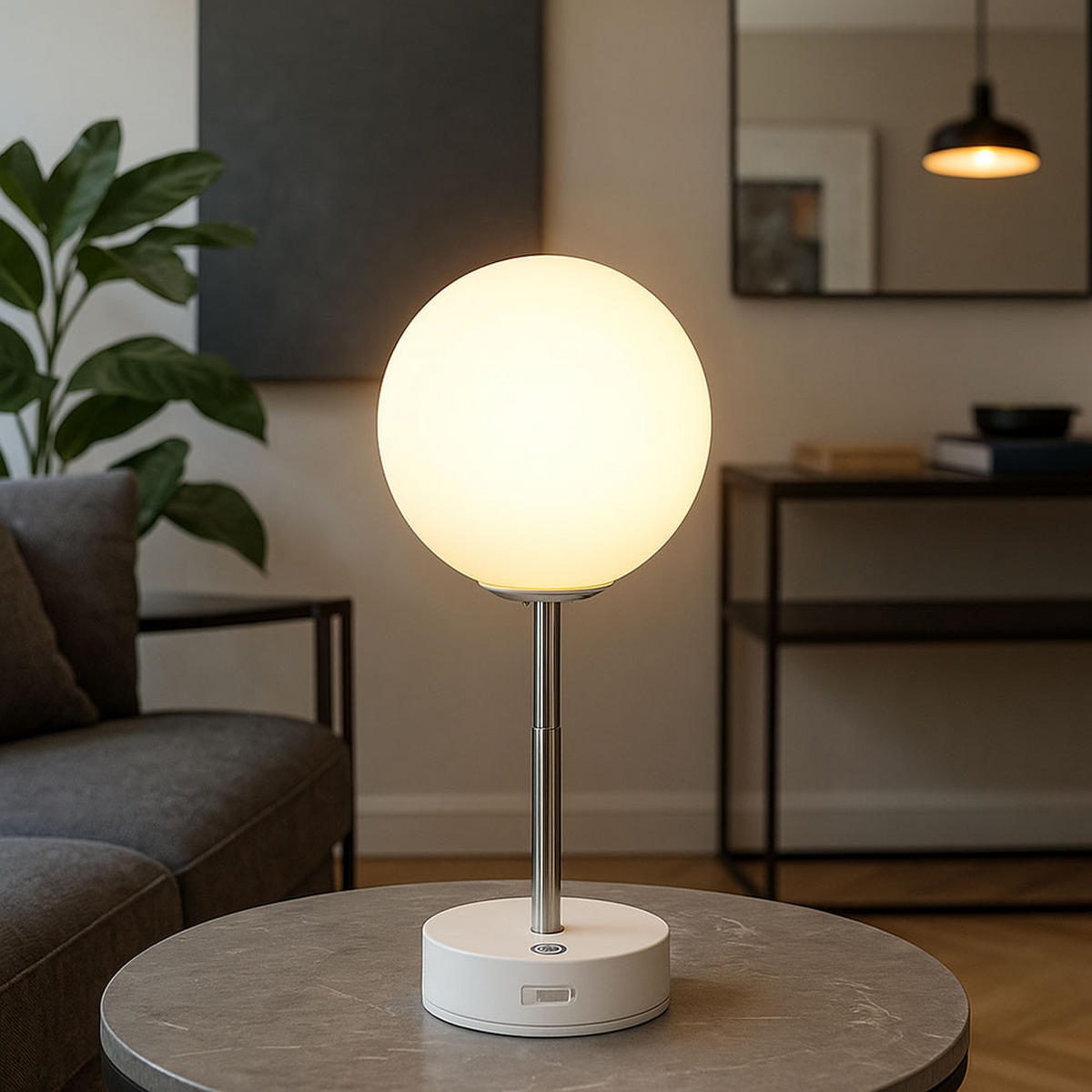 LED TISCHLEUCHTE Grada Weiß - Weiß, Metall (12/12/28cm) - Globo Lighting