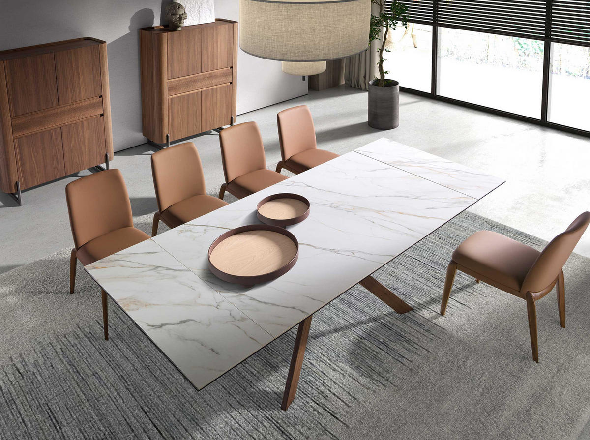 STUHL Braun Walnuss 52/60/83 cm - Walnussfarben/Braun, Leder (52/83/60cm) - ANGEL CERDA