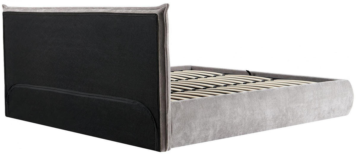 POLSTERBETT 180 cm/200 cm cm Stoff Grau - Grau, Textil (198/220cm) - CLP