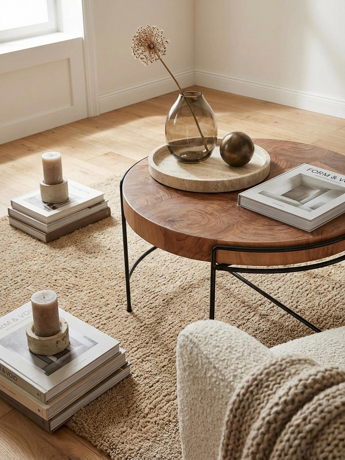 COUCHTISCH Industrial, Akazienholz Mattschwarz Metallgestell, 62x40x62 cm - Beige/Schwarz, Holz/Metall (62/62/40cm) - KADIMA DESIGN