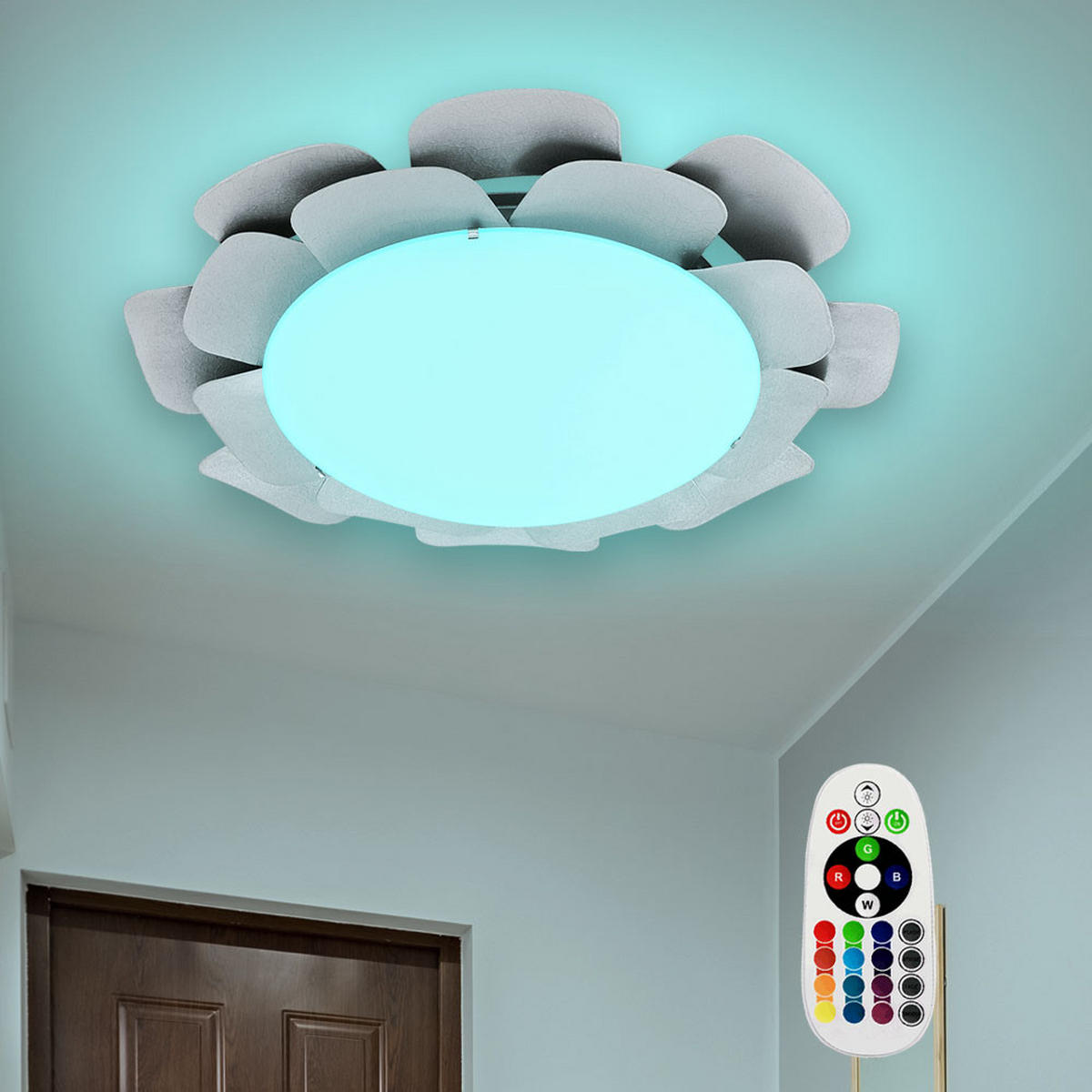 LED DECKENLEUCHTE Recletta Silber - Silberfarben, Glas (38/38/8cm)