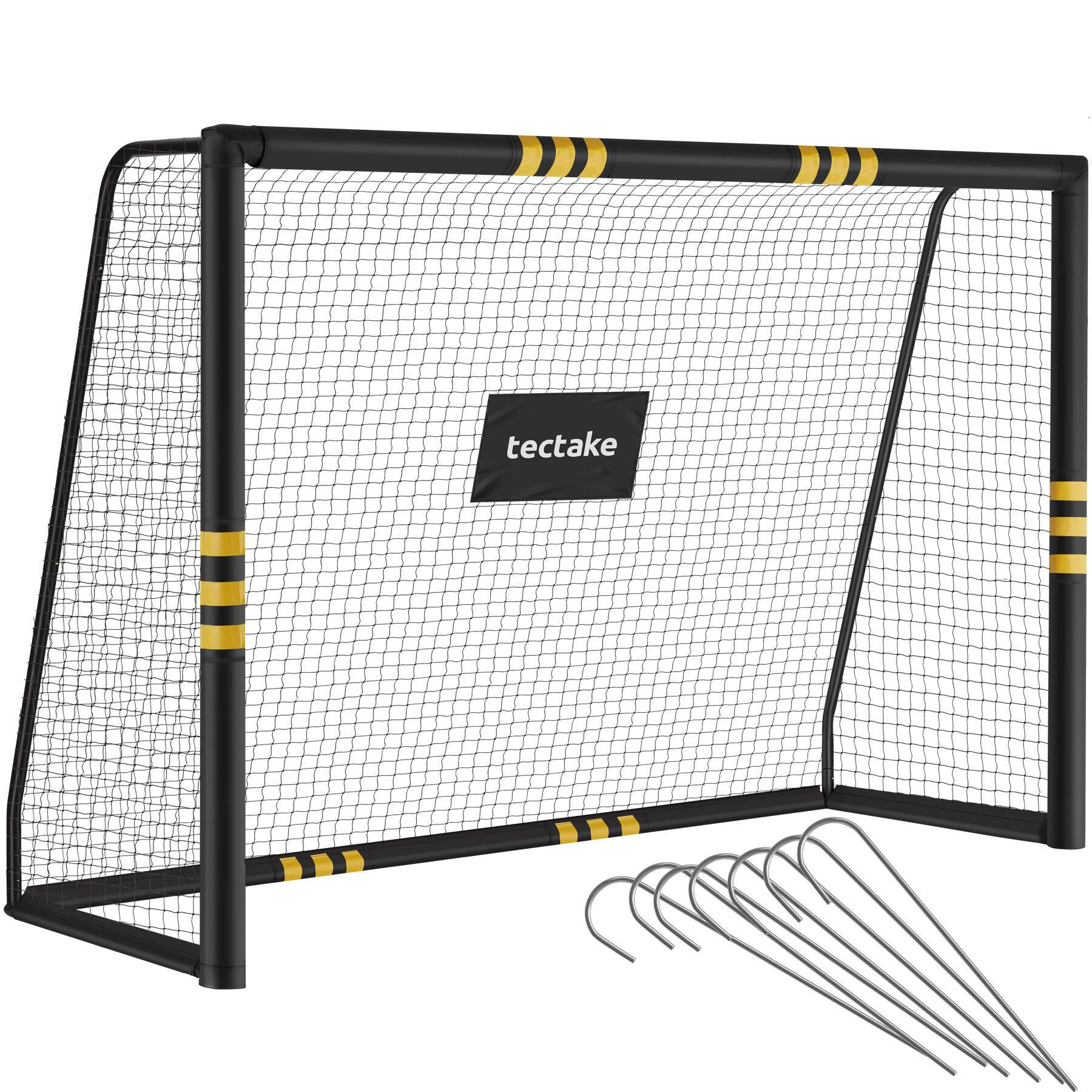 FUSSBALLTOR Harry, werkzeugloses Klicksystem, schwarz/gelb - Gelb/Schwarz, Kunststoff (306/121cm) - tectake