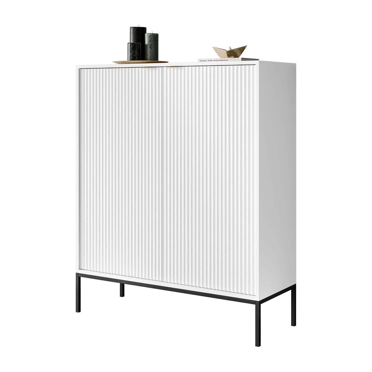 HIGHBOARD CORTADO K104 ZWEIFLUEGELIG WEISS - Schwarz/Weiß, Holzwerkstoff (104/125/39cm) - Lookway