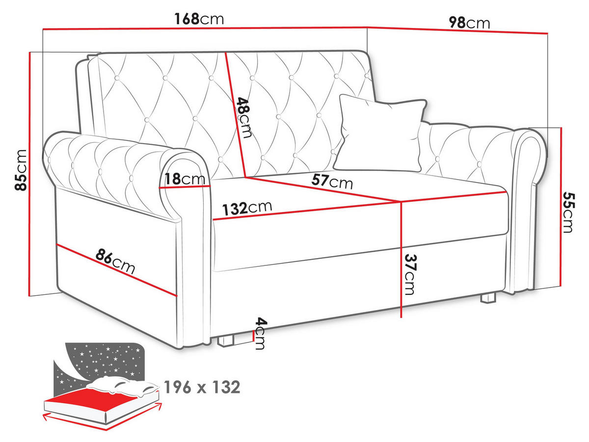 SCHLAFSOFA Viva Roma III - Smaragdgrün/Schwarz, Holz/Textil (168/85/98cm) - MIRJAN24
