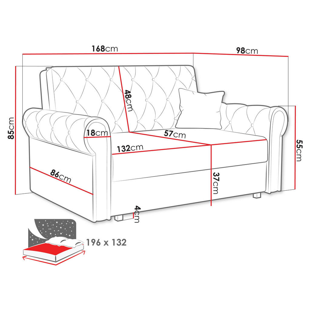Thumbnail - Mirjan24 Schlafsofa, Smaragdgrün, Textil, Kiefer, 3-Sitzer, Rechteckig, 168x85x98 cm, Wohnzimmer, Sofas & Couches, Schla...