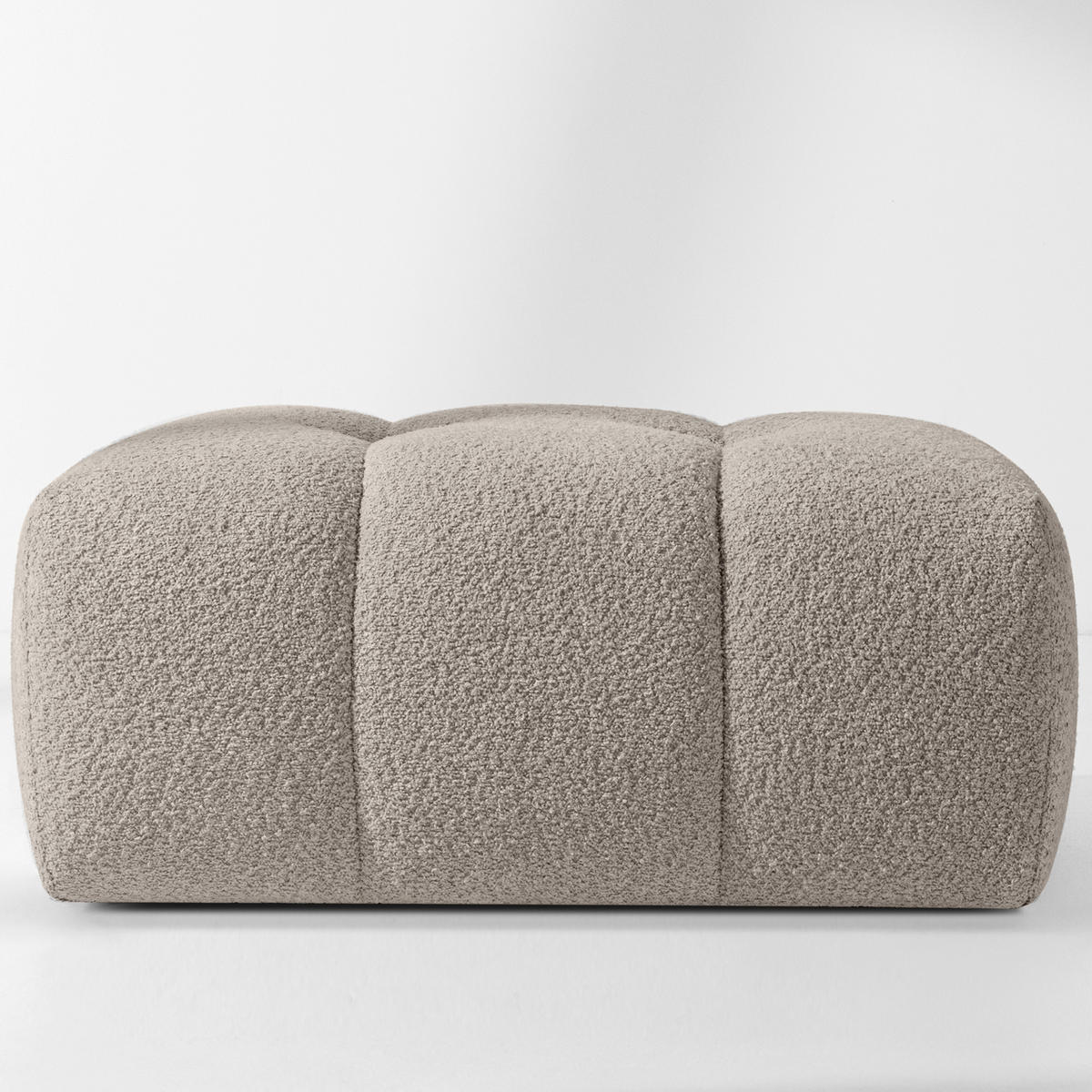 POUF RAVIA, Bouclé, Grau - Grau, Holz/Textil (96/45/50cm) - KONSIMO®