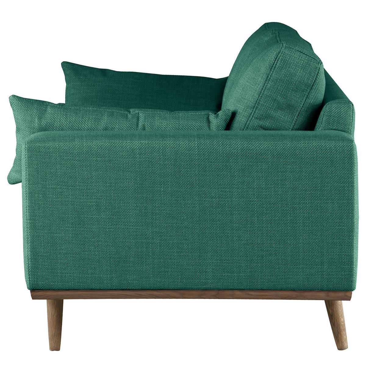 2-SITZER SOFA - Dunkelgrün/Eichefarben, Eichenholz/Textil (197/81/88cm) - home24