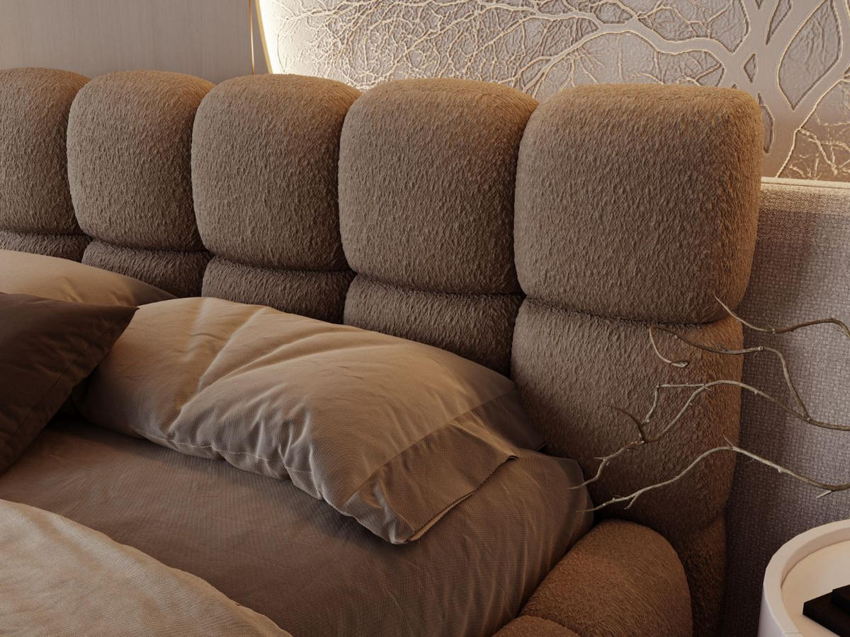 POLSTERBETT Modo 160x200 Bouclé-Stoff Braun - Braun, Textil (160/200cm) - Graingold